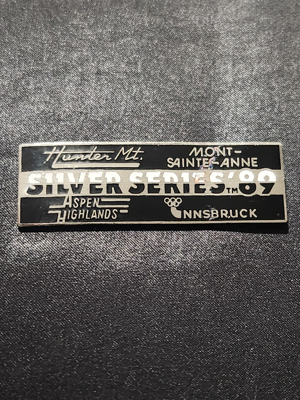 Silver Series Black and Silver 'Silver Series '89' Rectangular Enamel Pin